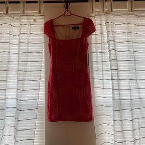 Lulus mini red lace dress!